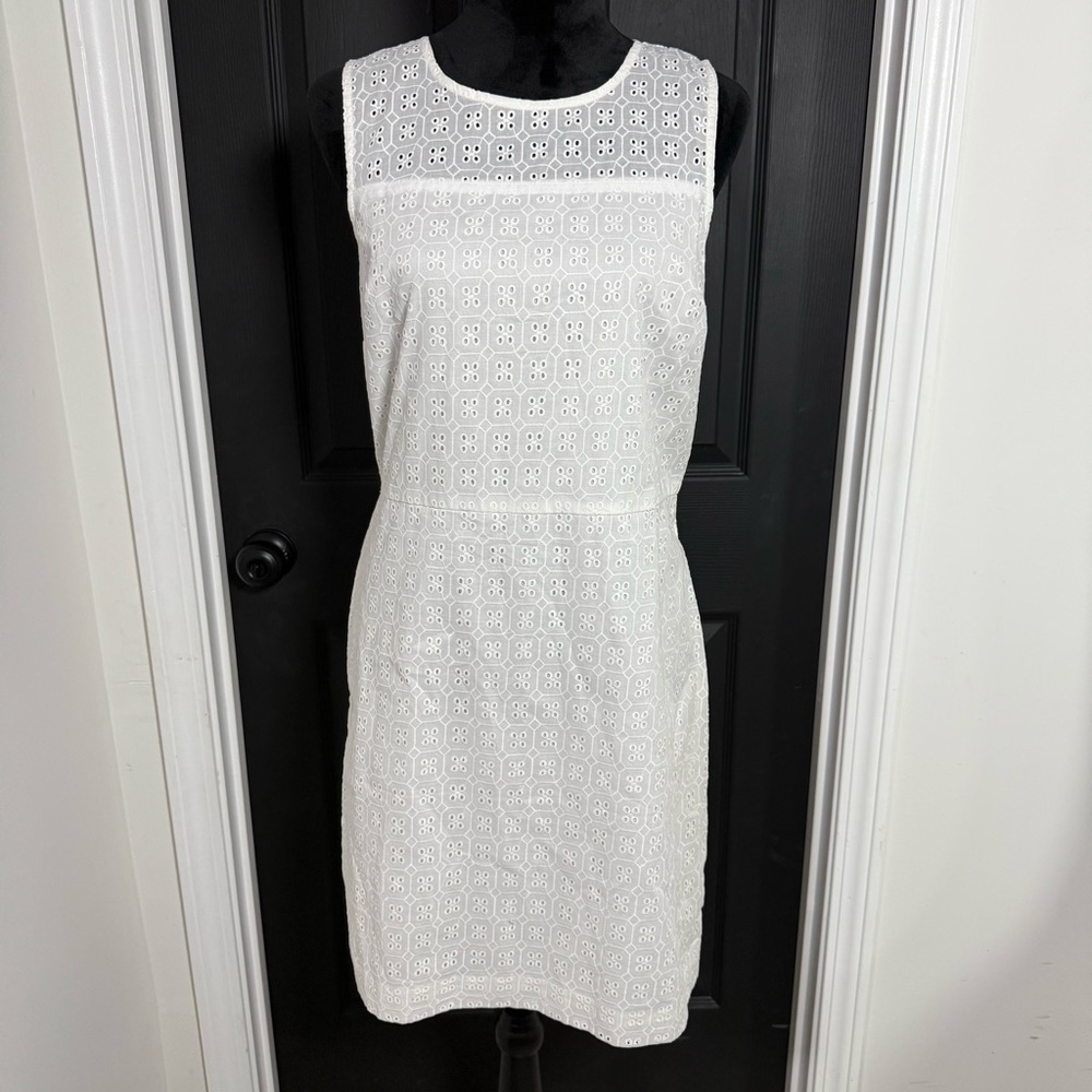 Banana Republic White Eyelet Midi Dress